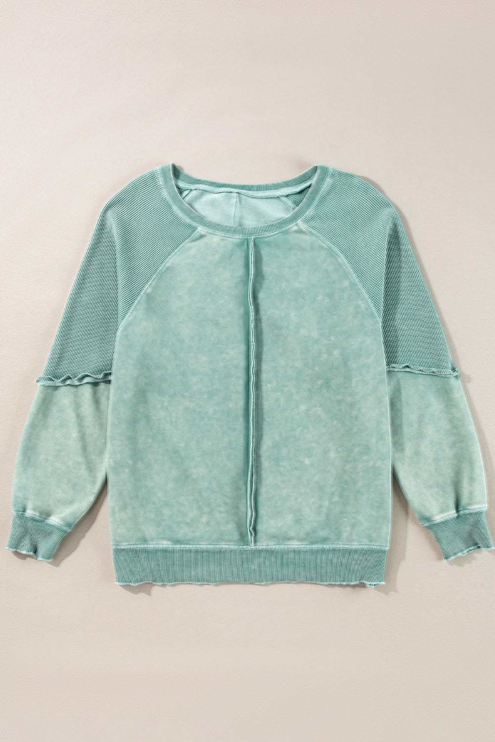 Pants Love Salve Mineral blue waffle knit sweatshirt