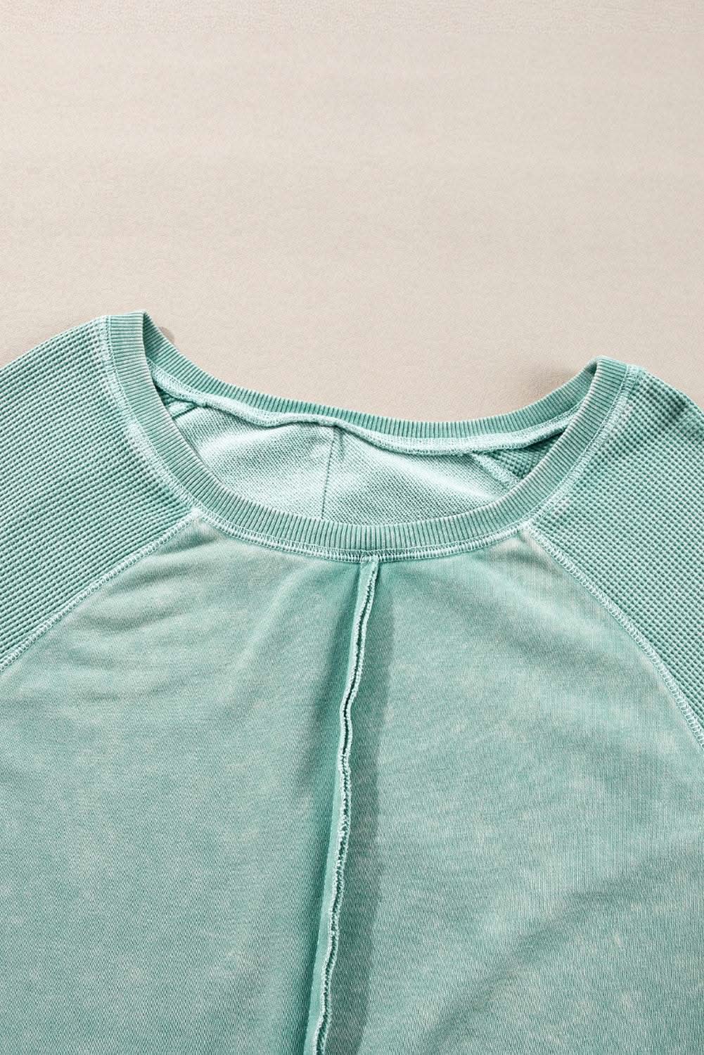 Pants Love Salve Mineral blue waffle knit sweatshirt