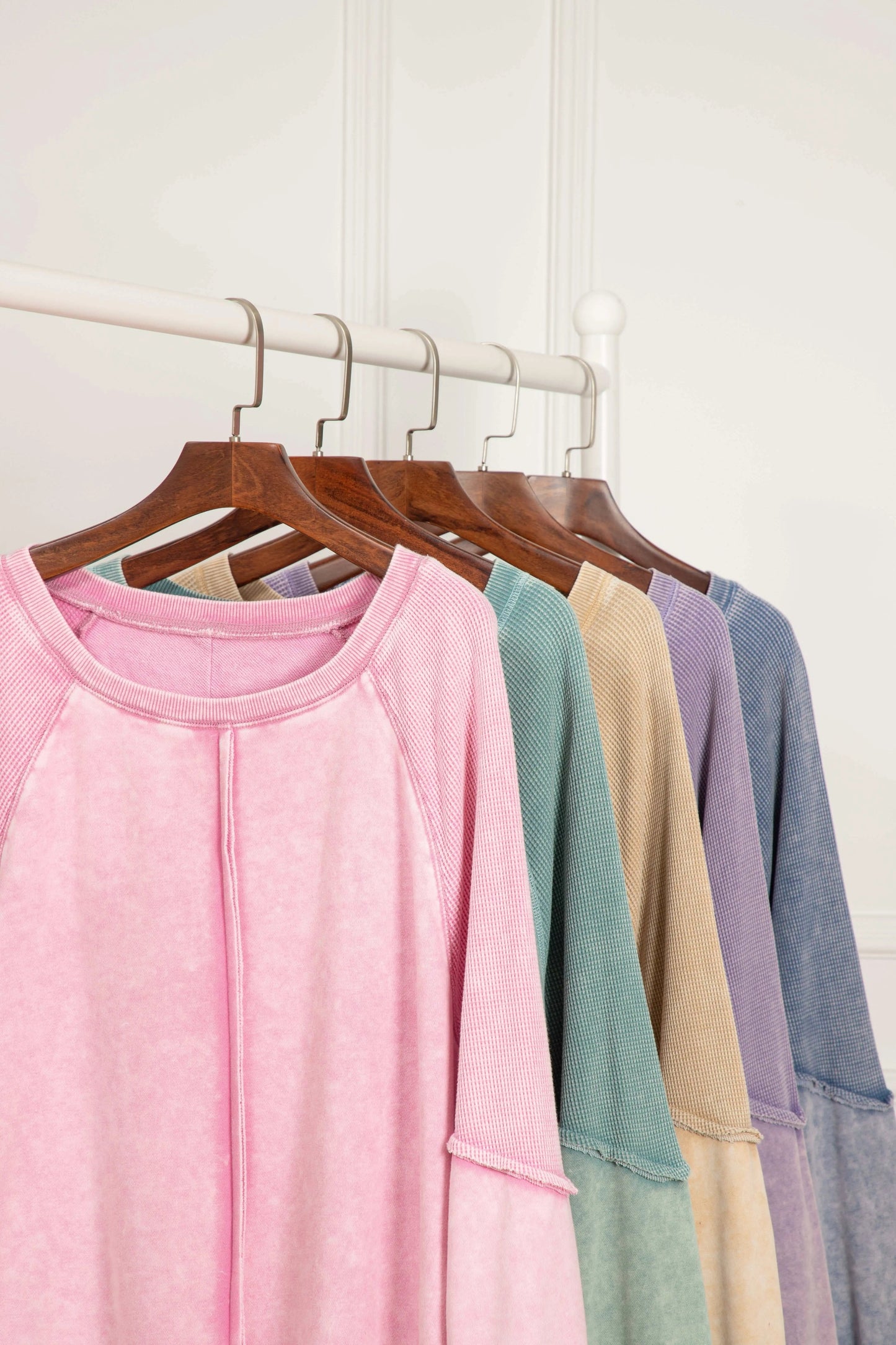 Pants Love Salve Mineral blue waffle knit sweatshirt