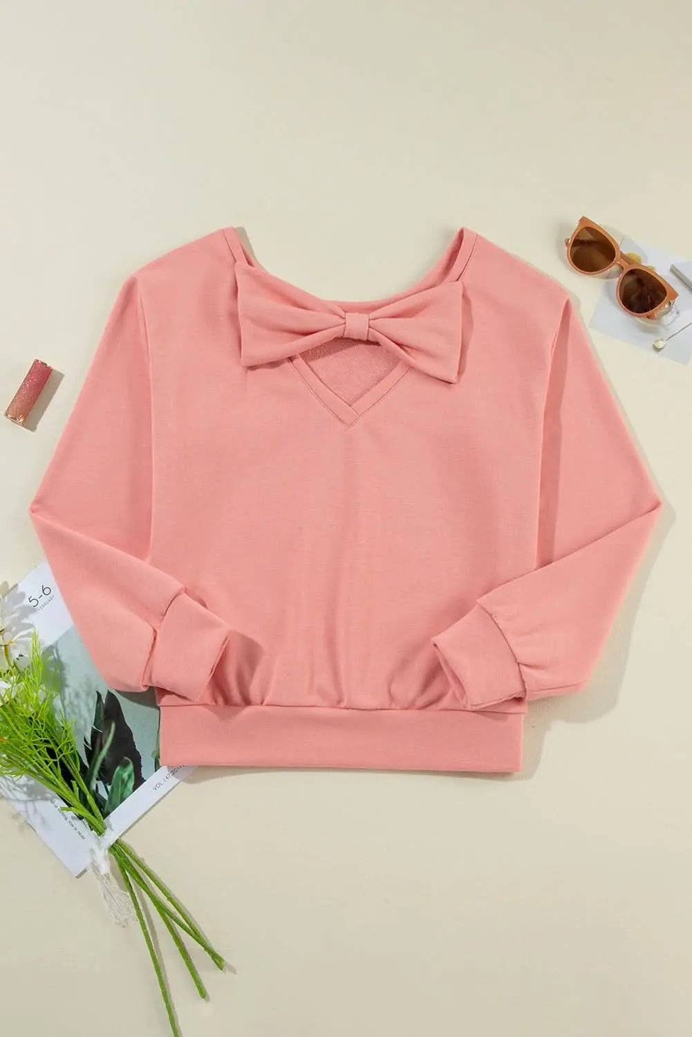 Accesorios Love Salve Sudadera con lazo en la espalda color castaño pálido