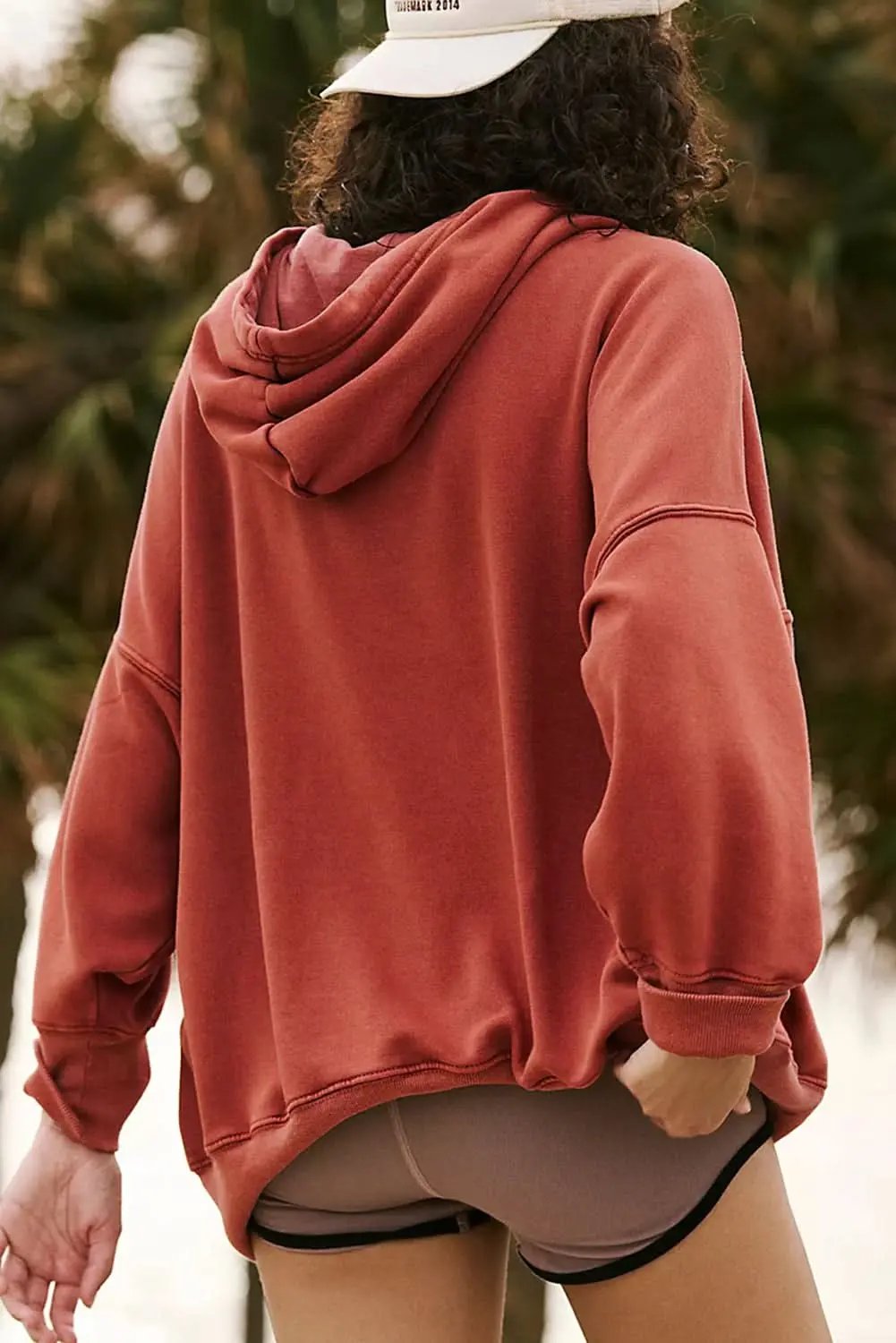 Pants Love Salve Red clay oversized drawstring hoodie