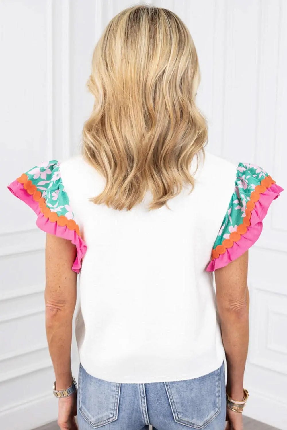 Love Salve Floral Shift Top With Ricrac Detail — Women's Casual