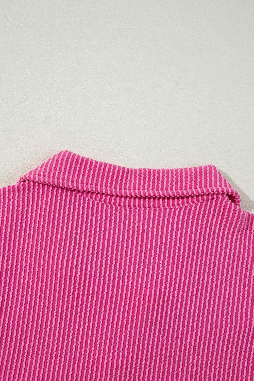 Love Salve Corded Bubble Sleeve Blouse — Pink Babydoll Top