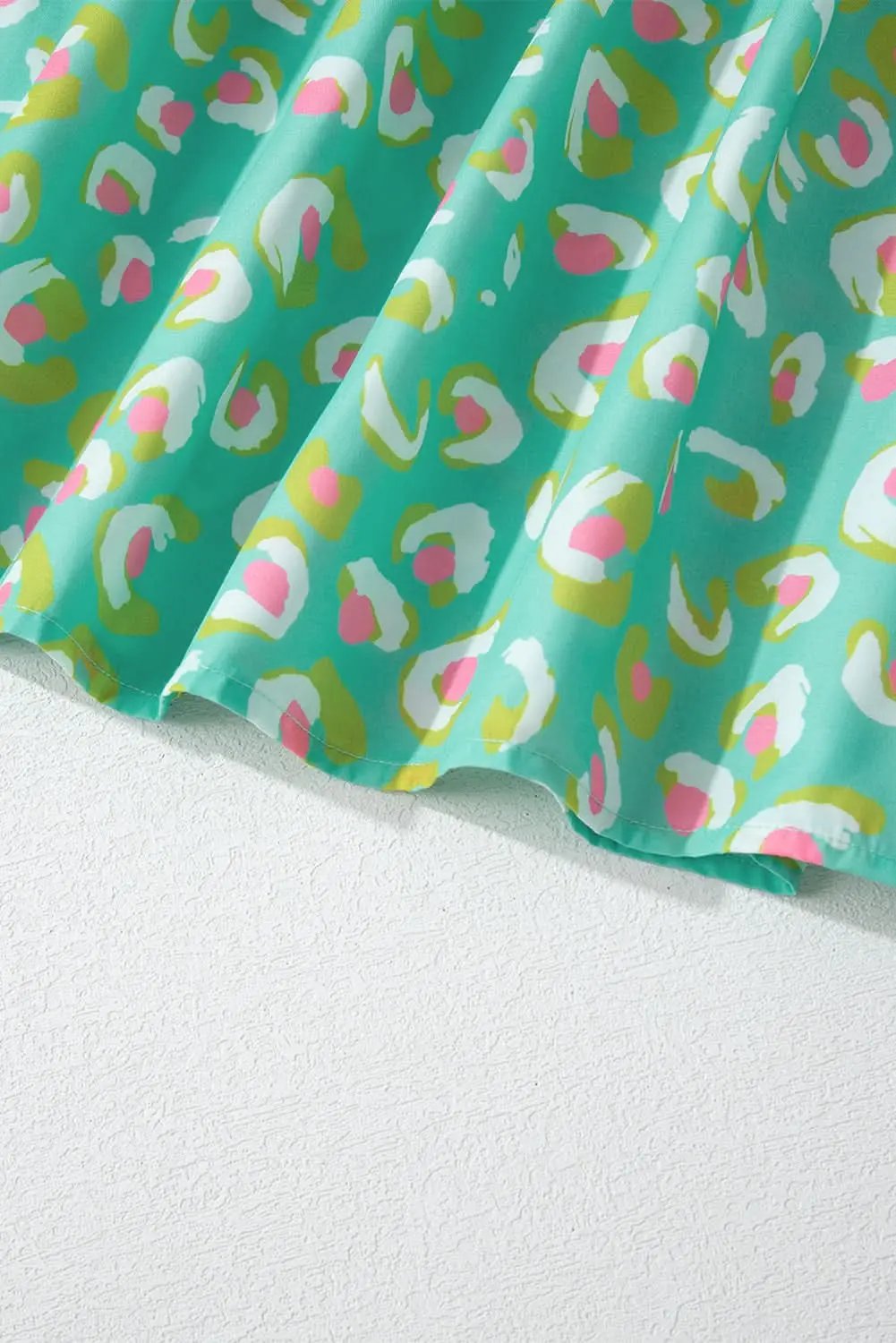 Accessories Love Salve Green Abstract Printed Lace-up Lantern Sleeve Baby