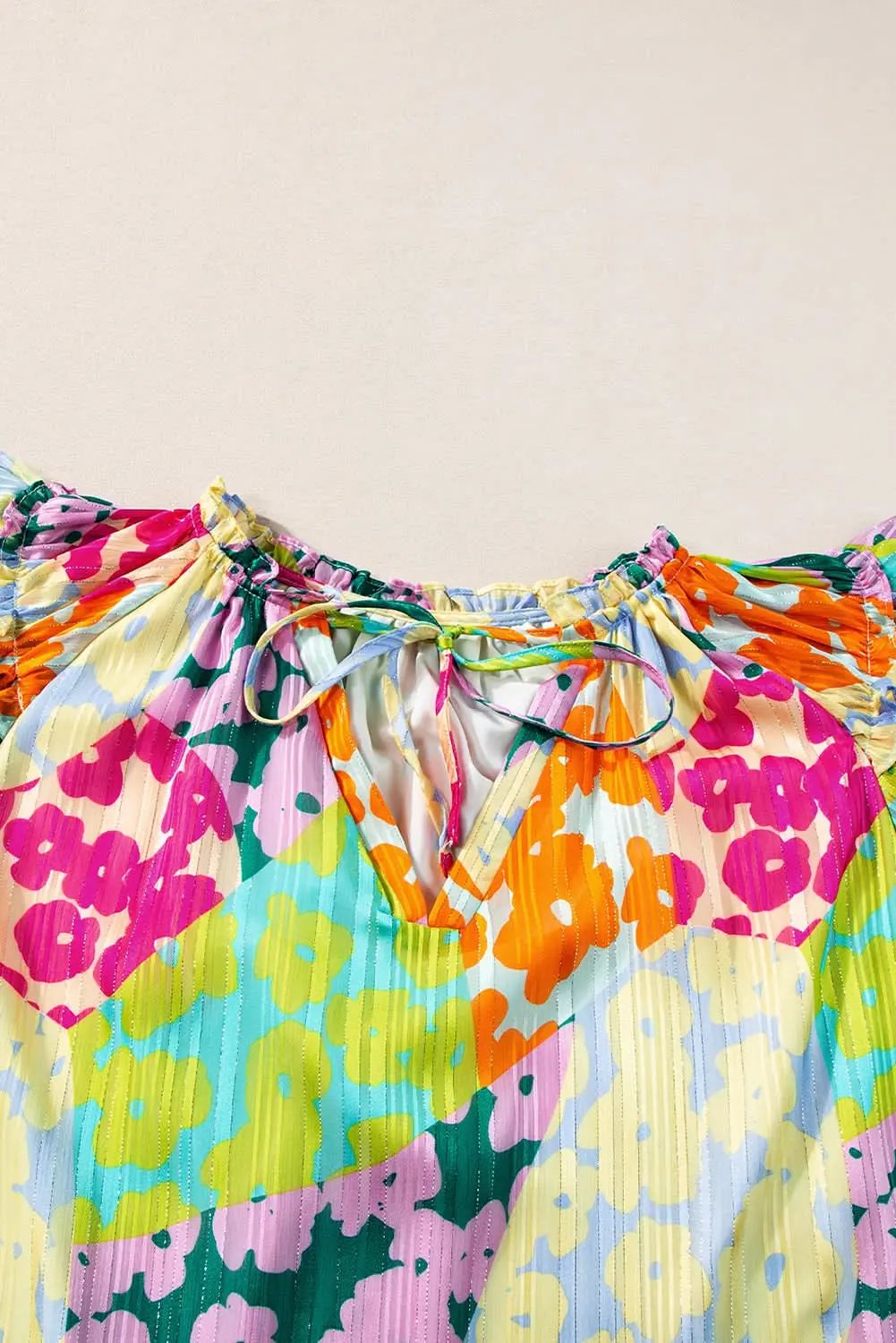 Women's Blouse Love Salve Women's Leopard V-Neck Crinkled Blouse