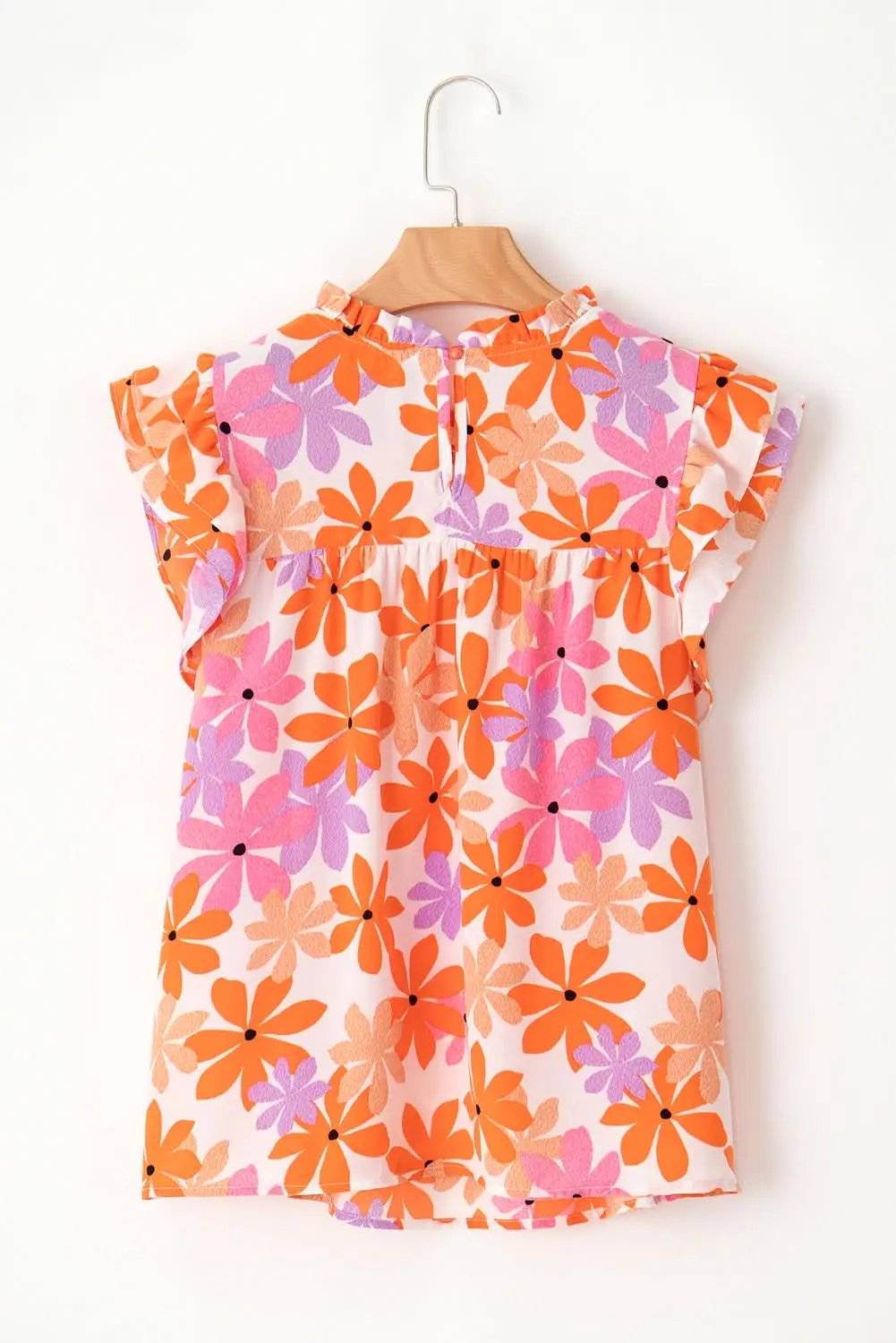 Floral Smocked Top with Ruffled Sleeves | Love Salve