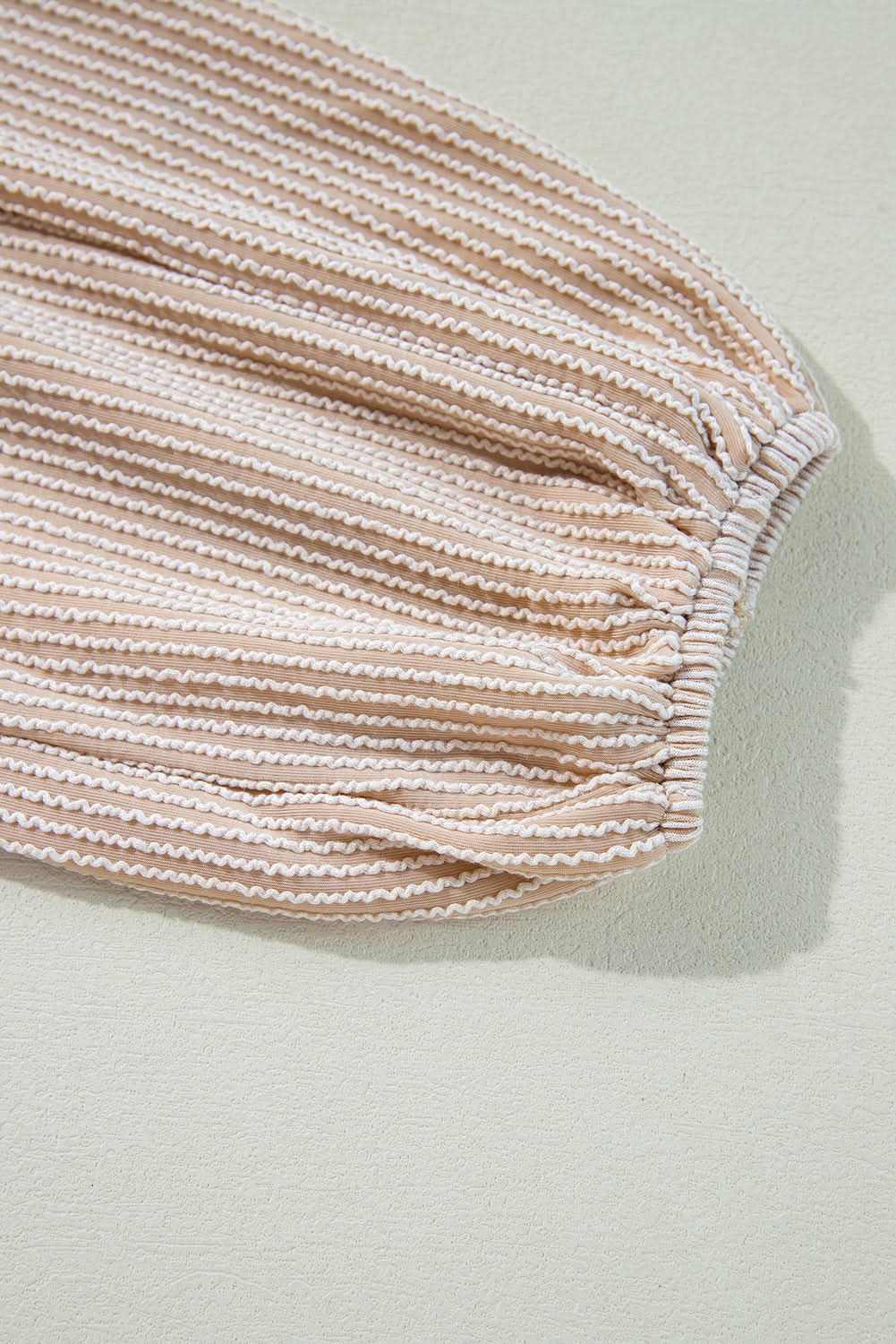 Tops/Blouses & Shirts Love Salve Parchment Corded Turn-down V Neck Bubble Sleeve Ba