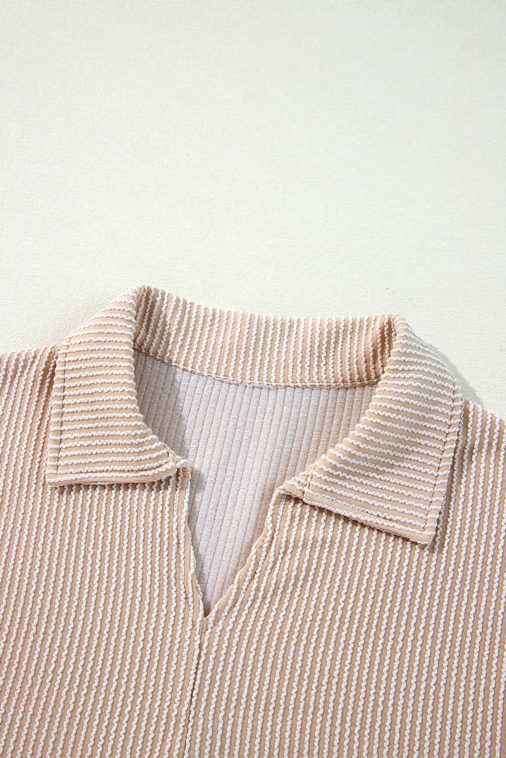 Tops/Blouses & Shirts Love Salve Parchment Corded Turn-down V Neck Bubble Sleeve Ba