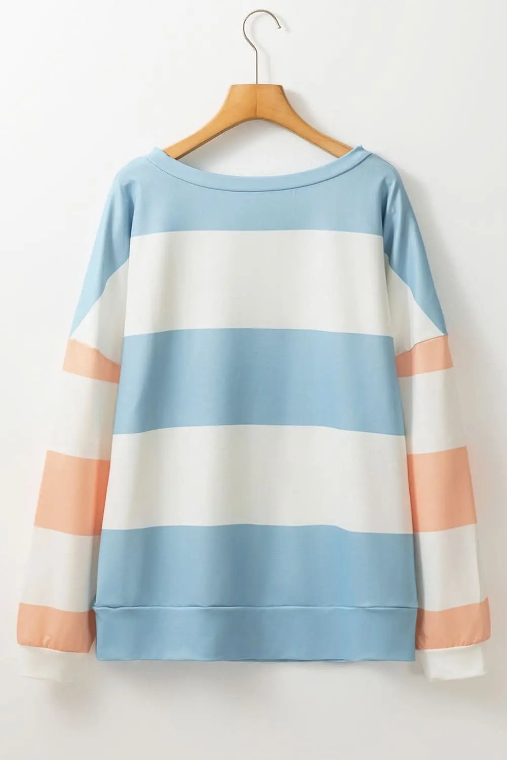 Accessories Love Salve Light Blue Colorblock Striped Drop Shoulder Long S