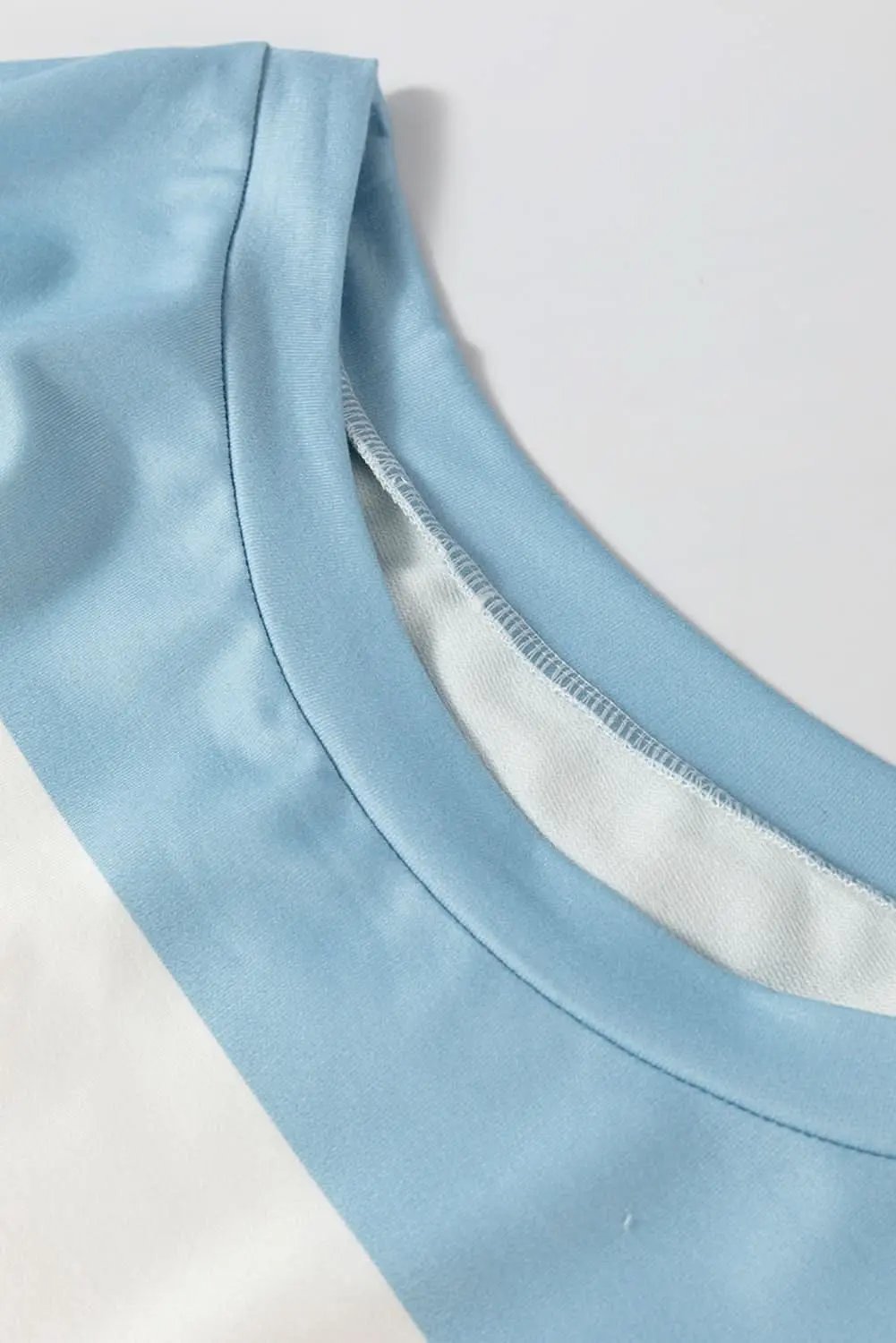 Accessories Love Salve Light Blue Colorblock Striped Drop Shoulder Long S