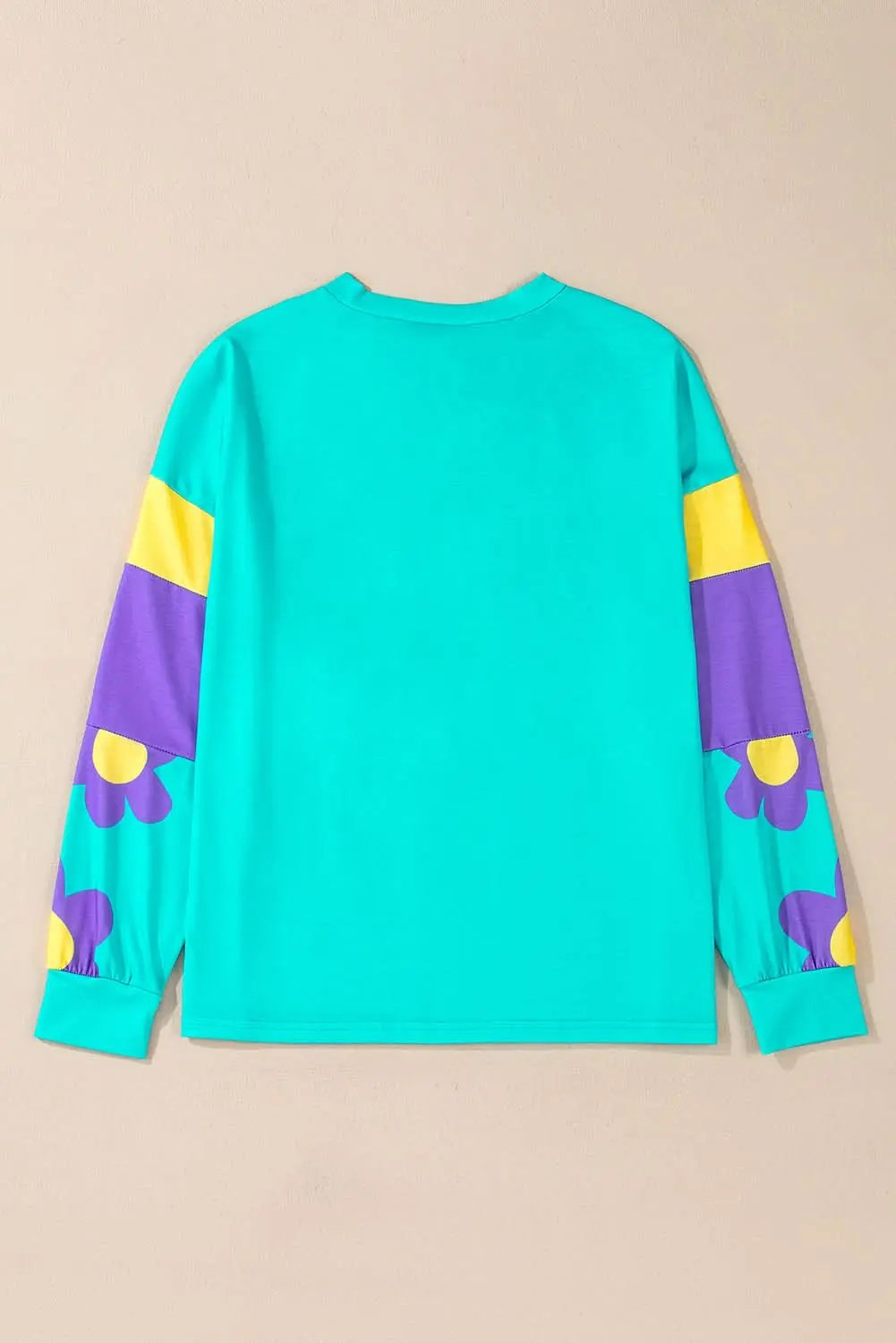Accessories Love Salve Sky Blue Floral Women's Top Casual Long Sleeve Comfy Fit