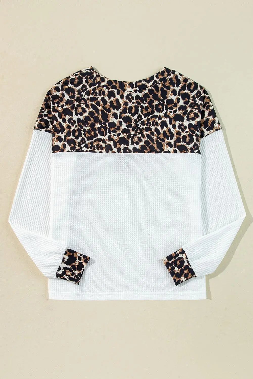 Sweaters Love Salve White leopard v-neck knit top