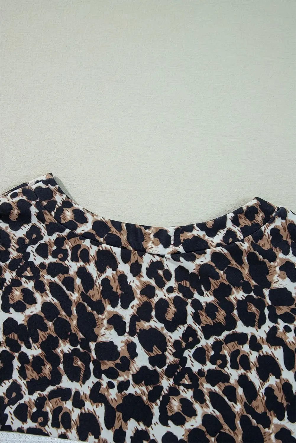 Sweaters Love Salve White leopard v-neck knit top
