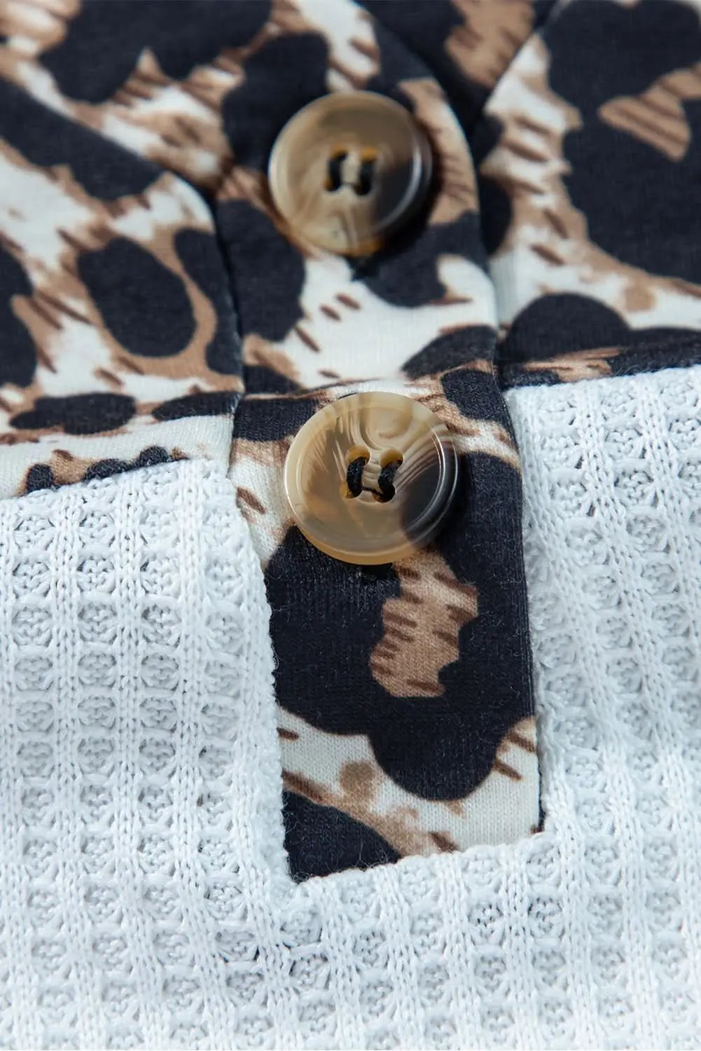 Sweaters Love Salve White leopard v-neck knit top