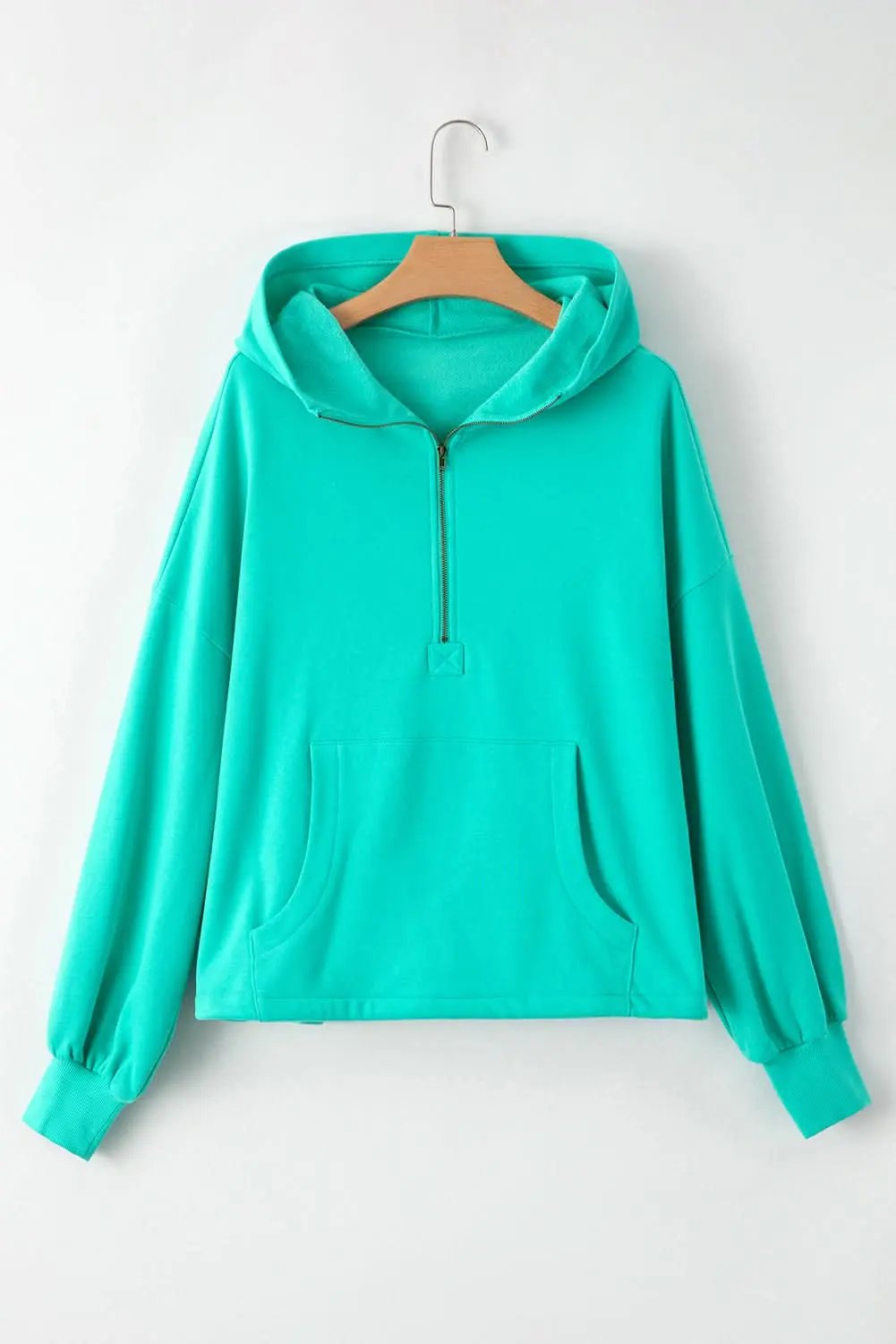 Jackets Aruba Blue Fleece Hoodie with Pockets by Love Salve