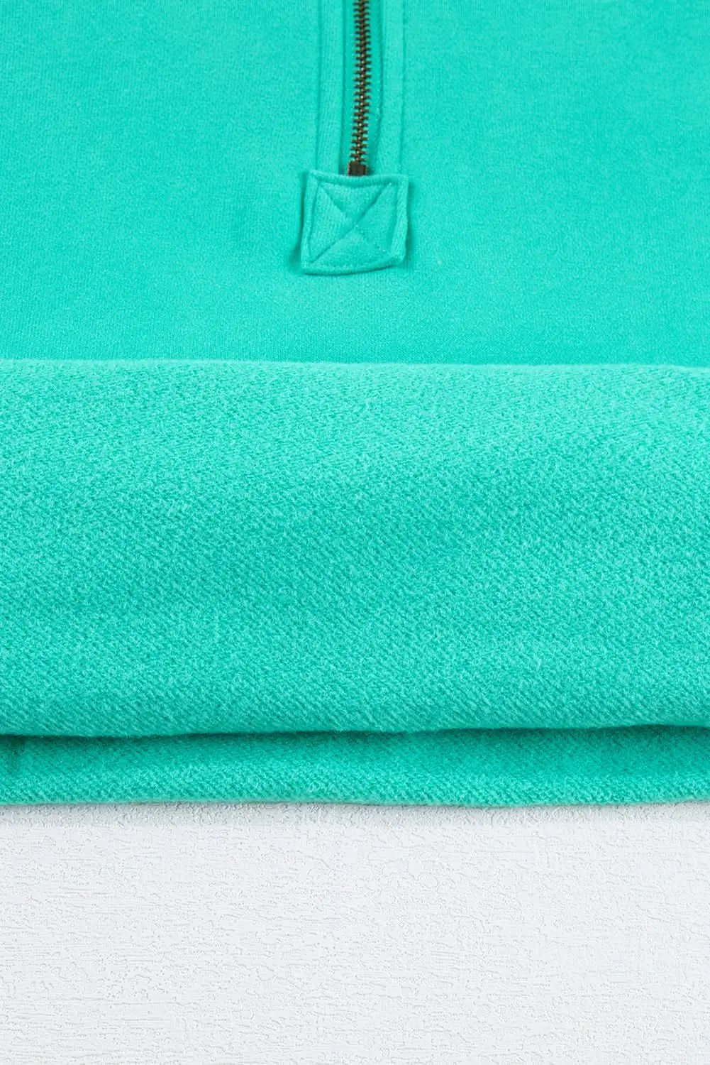 Jackets Aruba Blue Fleece Hoodie with Pockets by Love Salve
