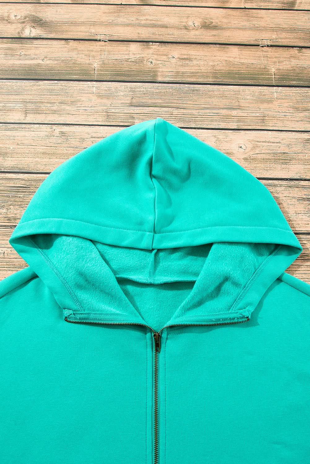 Jackets Aruba Blue Fleece Hoodie with Pockets by Love Salve