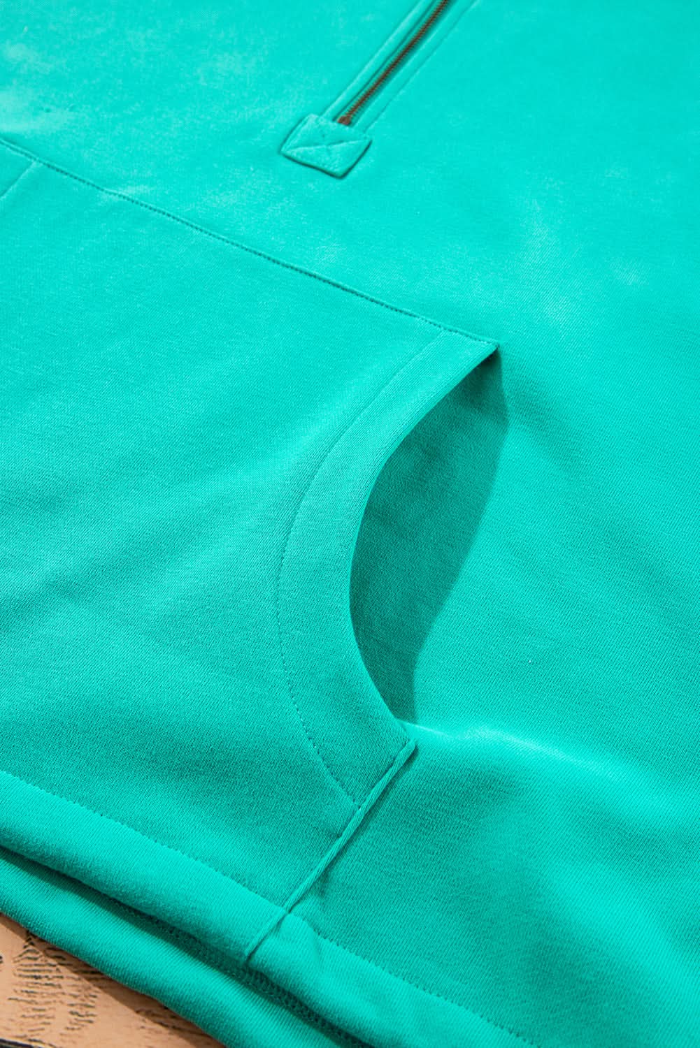 Jackets Aruba Blue Fleece Hoodie with Pockets by Love Salve