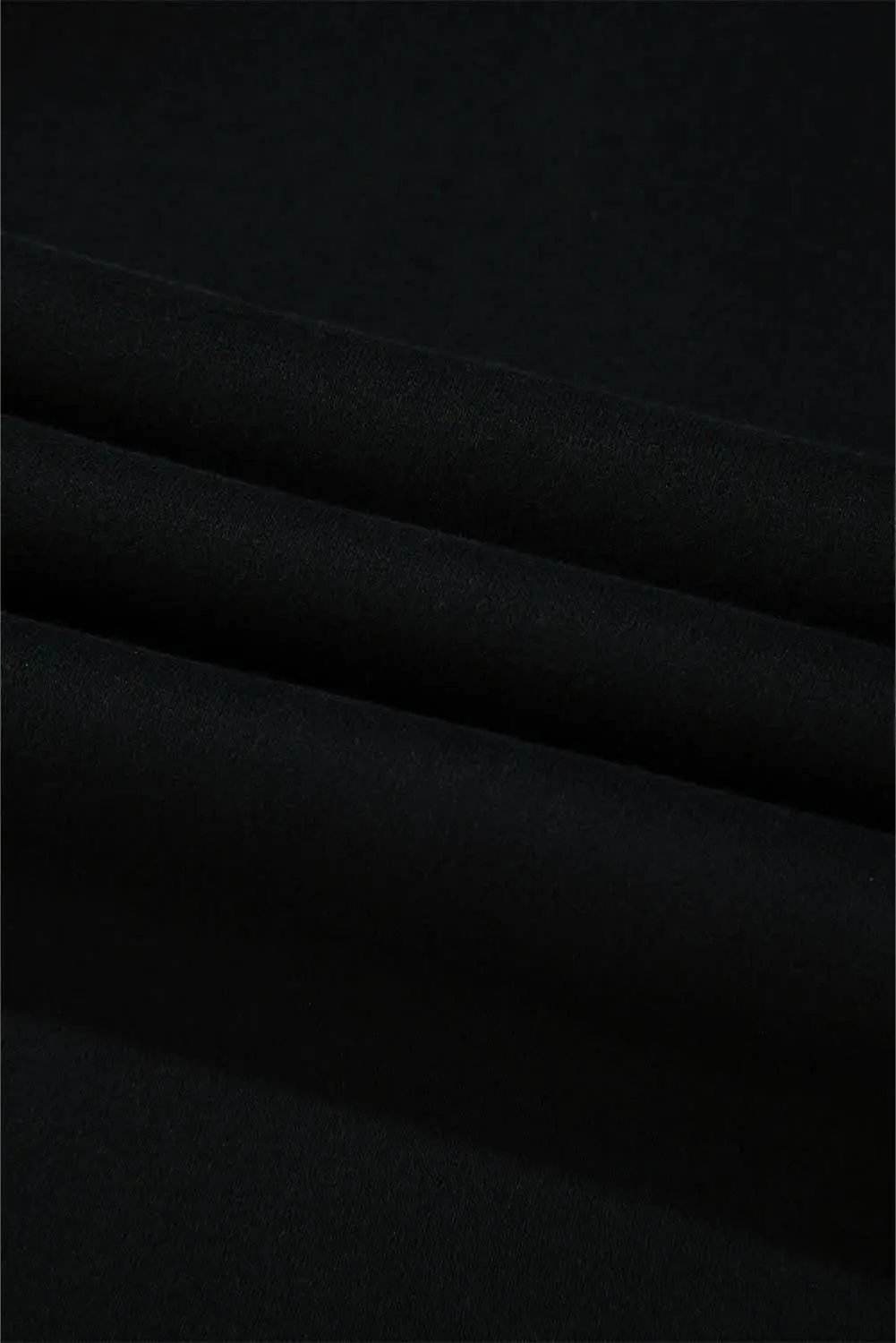 Pants Love Salve Black Zipped Neck Pullover Drop Shoulder Sweatshir