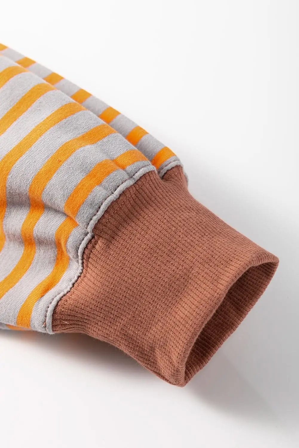Pants Love Salve Brown Stripe Oversized Women's Sweatshirt Daily Wear Casual Style