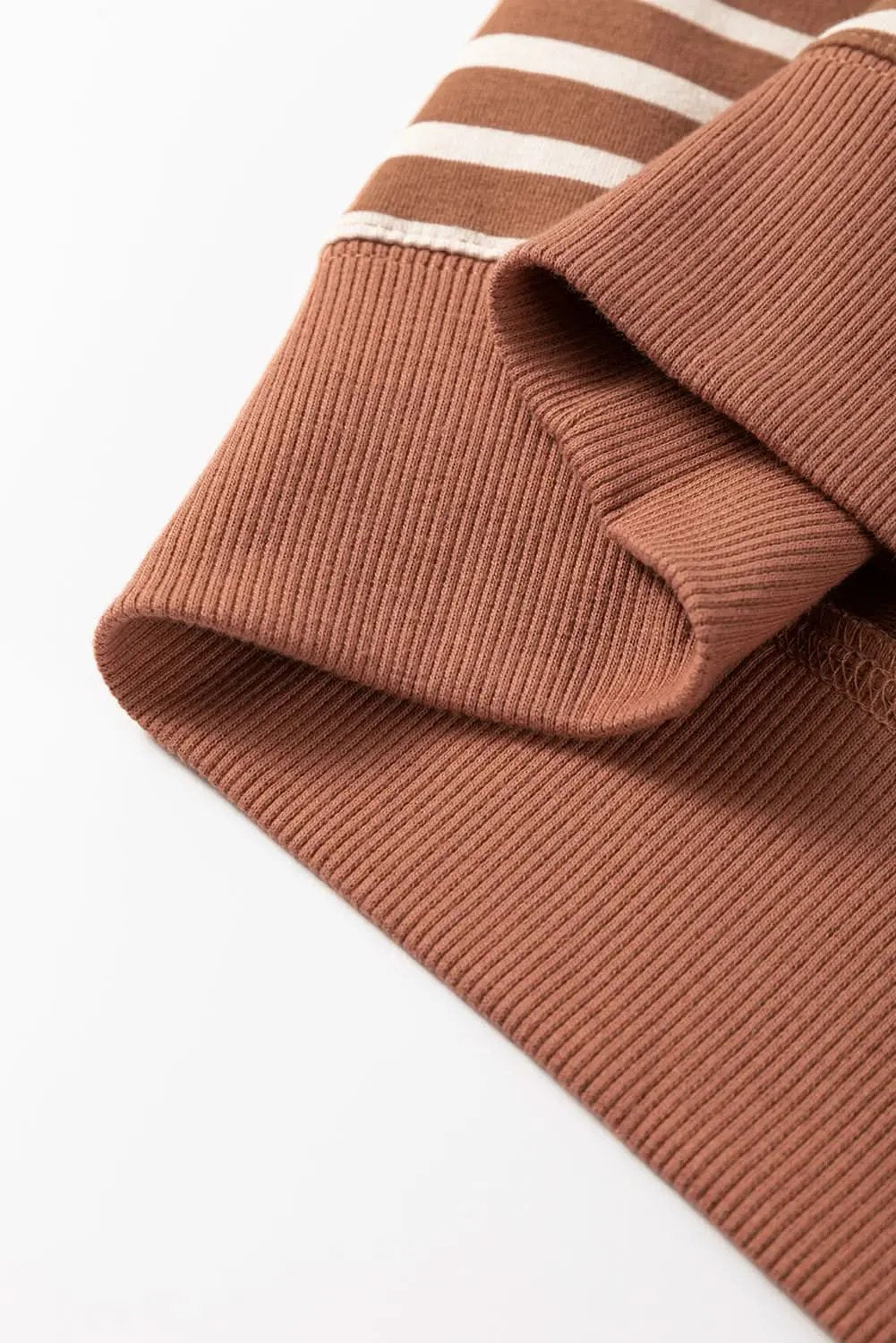 Pants Love Salve Brown Stripe Oversized Women's Sweatshirt Daily Wear Casual Style