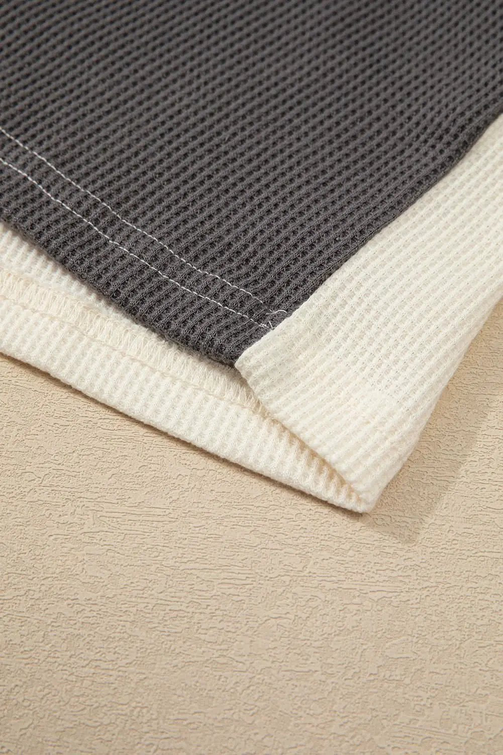 Jackets Love Salve Dark Grey Waffle Colorblock Buttons Placket Drop S