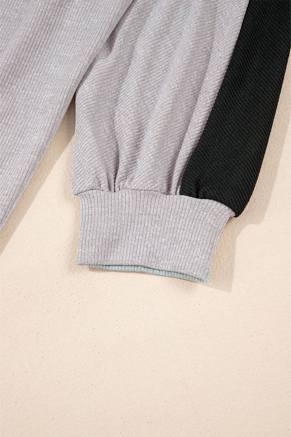 Love Salve Women's Oversized Colorblock Sweatshirt — Textured Gray Casual