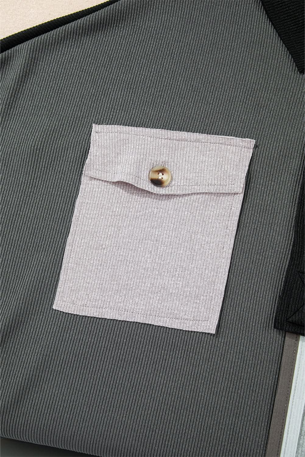 Love Salve Women's Oversized Colorblock Sweatshirt — Textured Gray Casual