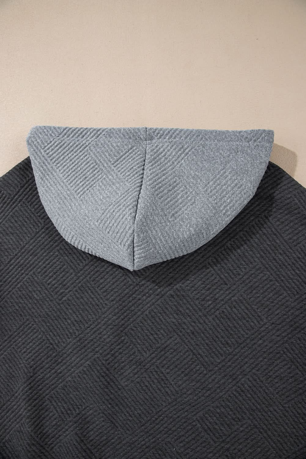 Pants Love Salve Gray Color Block Women's Hoodie Daily Casual Drop Shoulder Pullover Soft