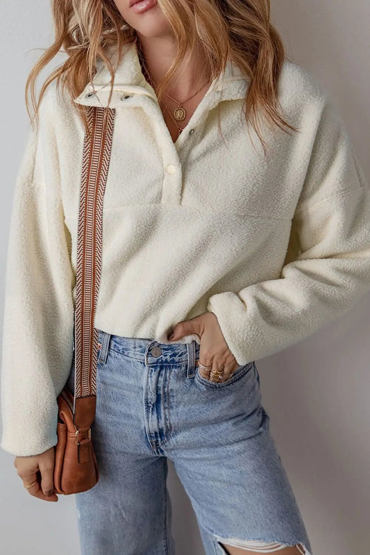 Tops/Sweatshirts & Hoodies Love Salve White fleece collar sweatshirt