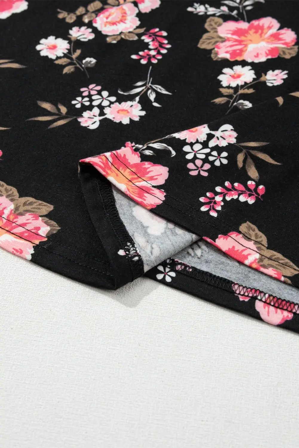 T-Shirts Love Salve Black Floral Tank Top Women's Bohemian Summer Top Strappy Back Cute