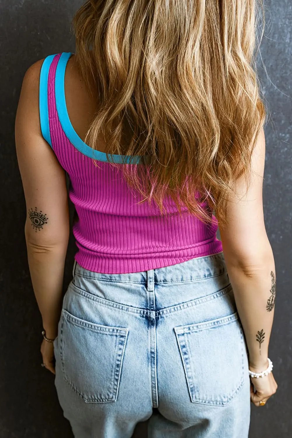 Tank Tops Love Salve Pink Ribbed Tank Top Women's Summer