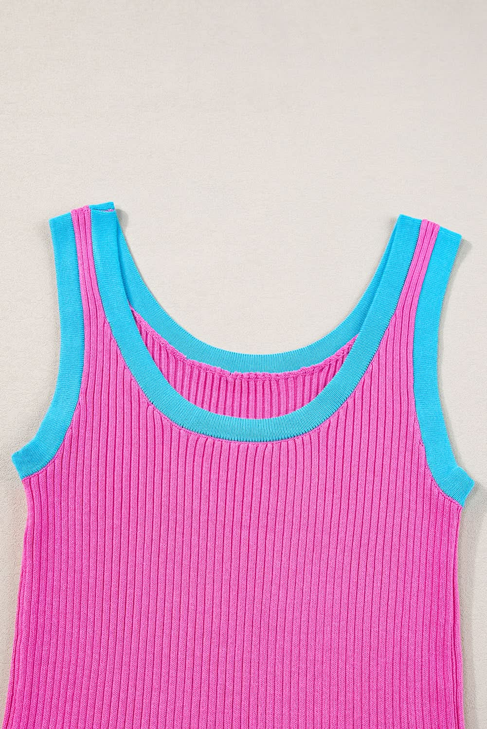 Tank Tops Love Salve Pink Ribbed Tank Top Women's Summer