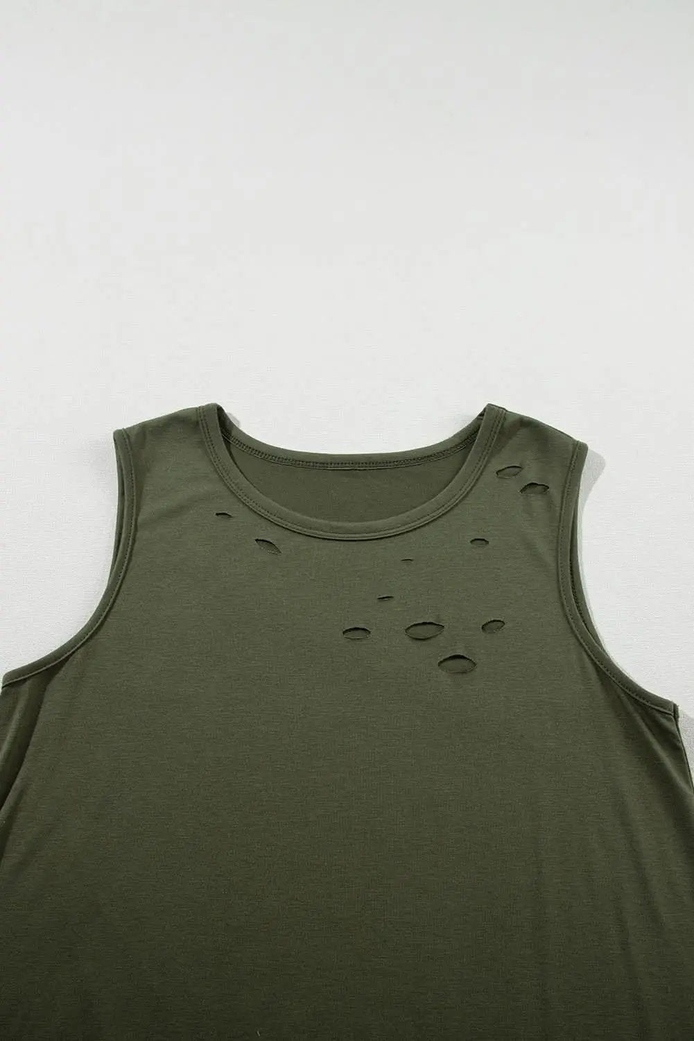 T-Shirts Love Salve Jungle green distressed tank top