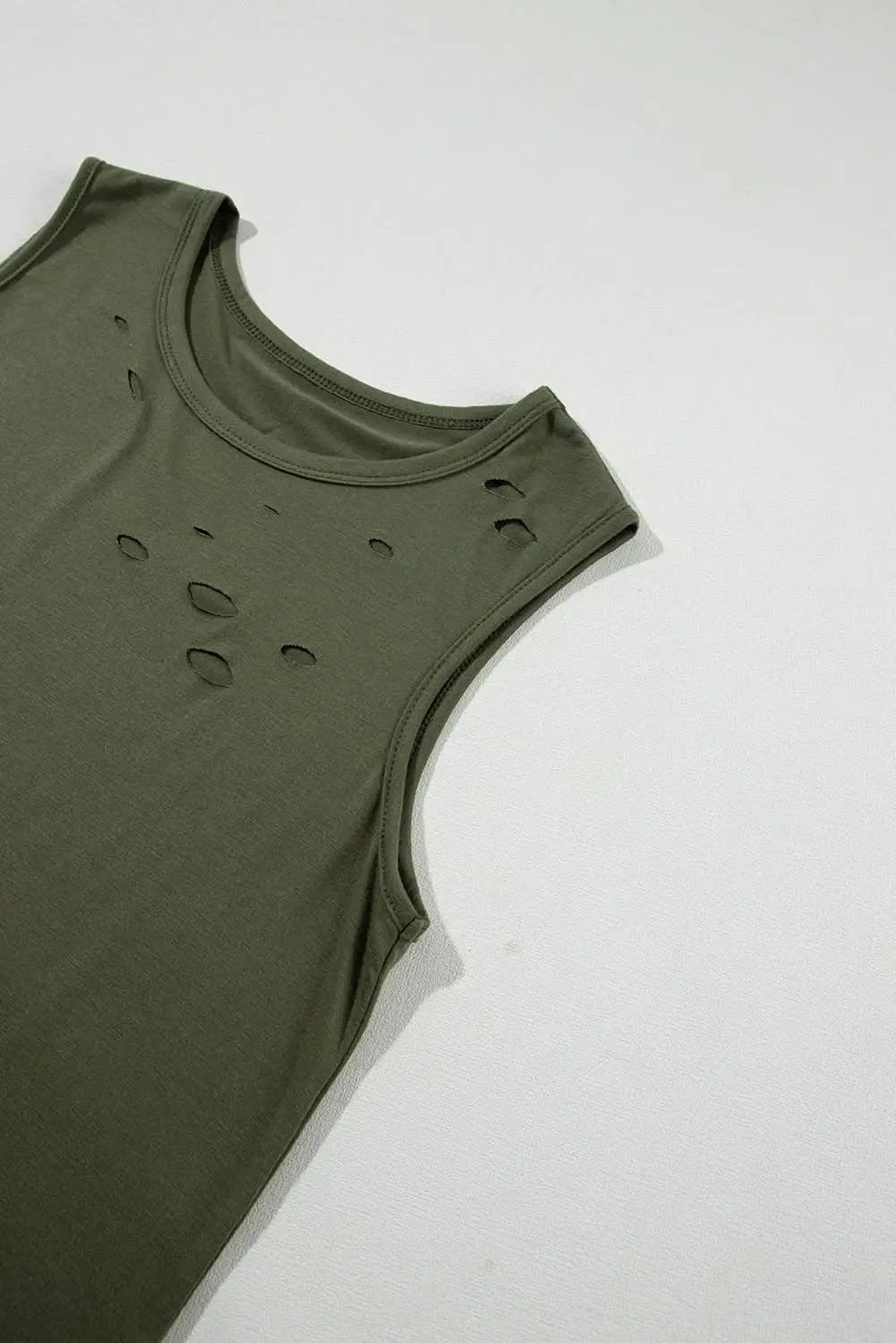 T-Shirts Love Salve Jungle green distressed tank top