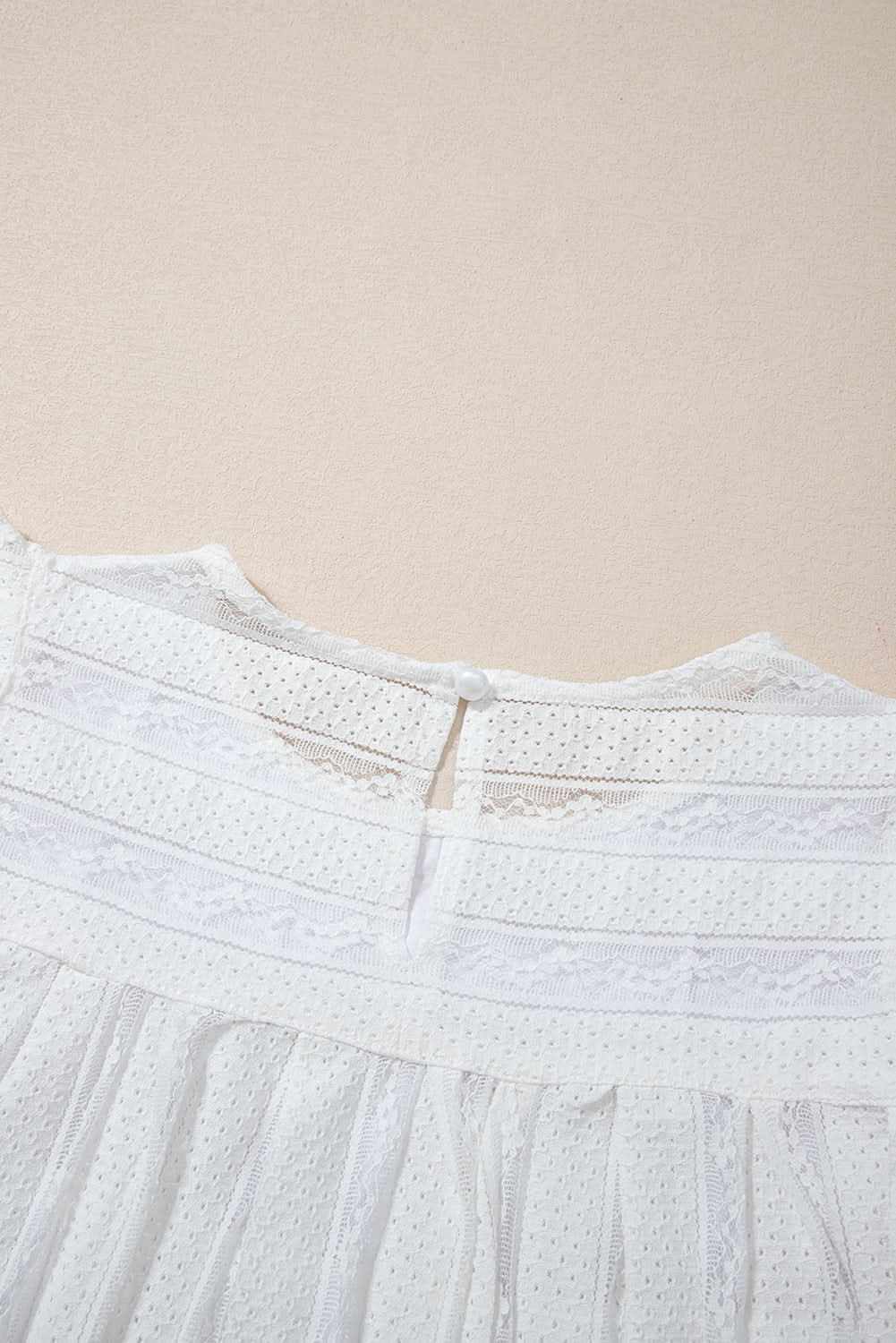T-Shirts Love Salve White Ruffled Lace Flowy Tank Top
