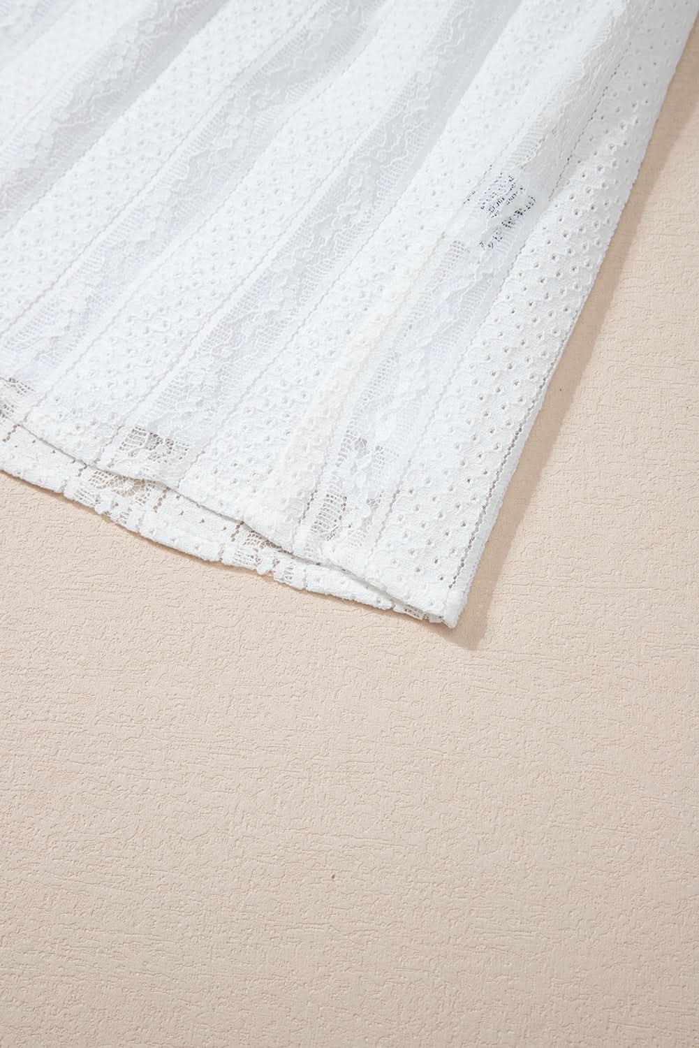 T-Shirts Love Salve White Ruffled Lace Flowy Tank Top