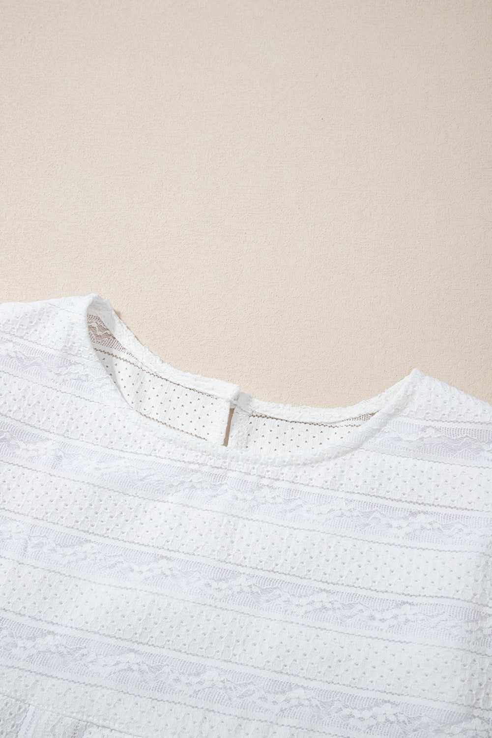T-Shirts Love Salve White Ruffled Lace Flowy Tank Top