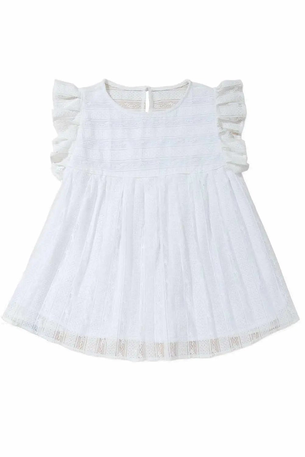 T-Shirts Love Salve White Ruffled Lace Flowy Tank Top