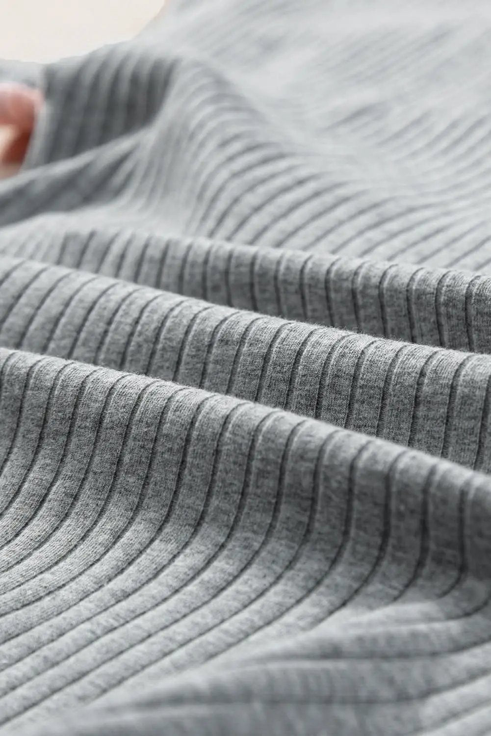 T-Shirts Love Salve Gray Ribbed Color Block Patchwork T-shirt