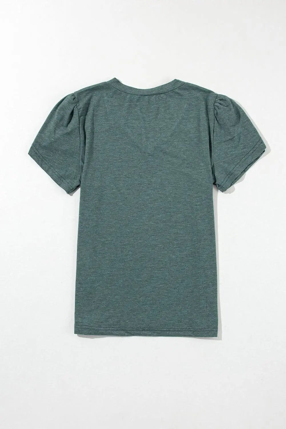 T-Shirts Love Salve Mist Green Fashion Petal Sleeve V Neck T Shirt