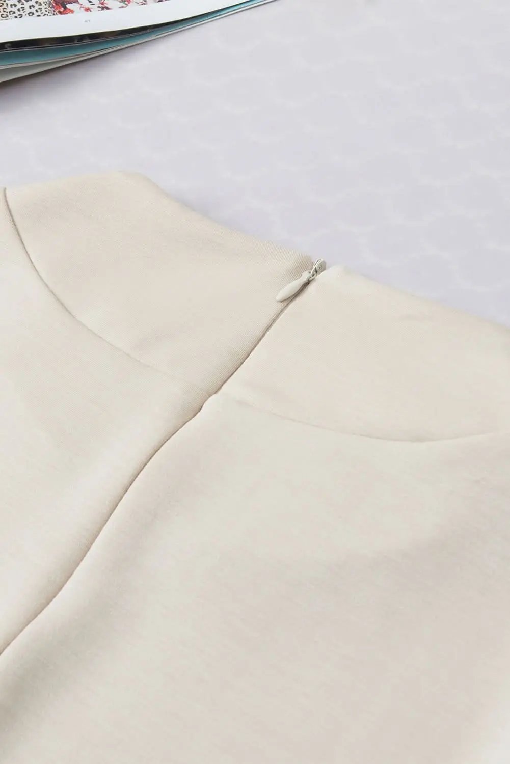 Love Salve Oatmeal Crew Neck Tee — Soft Viscose Blend Casual Top