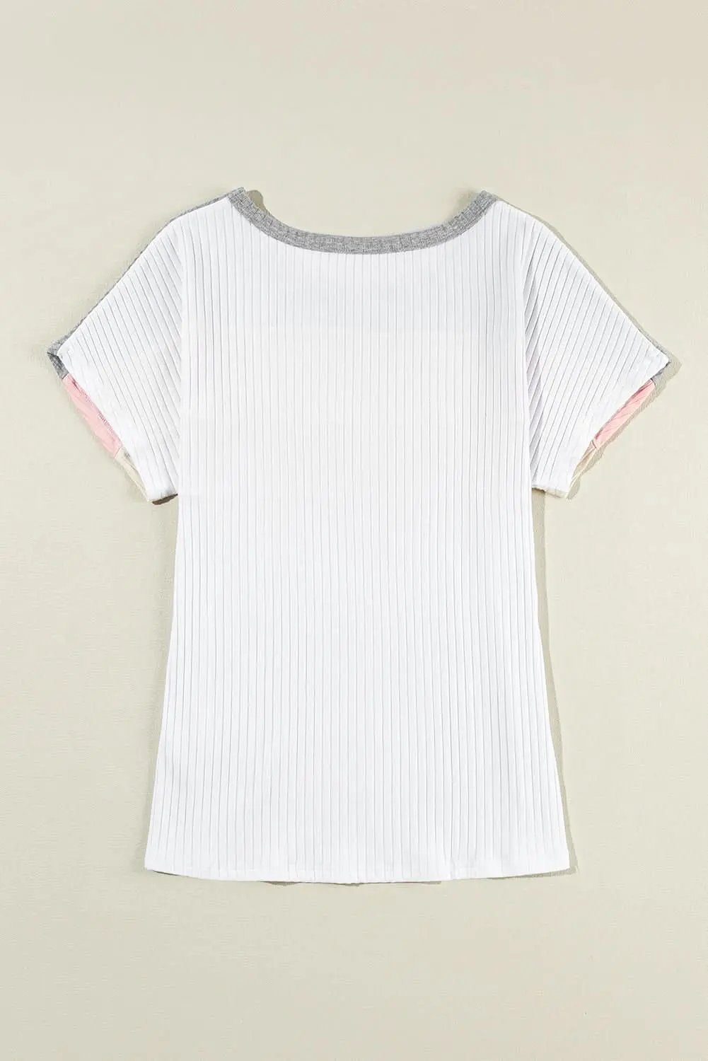 T-Shirts Love Salve Ribbed Color Block Tee Women's Casual T-Shirt Summer Essential