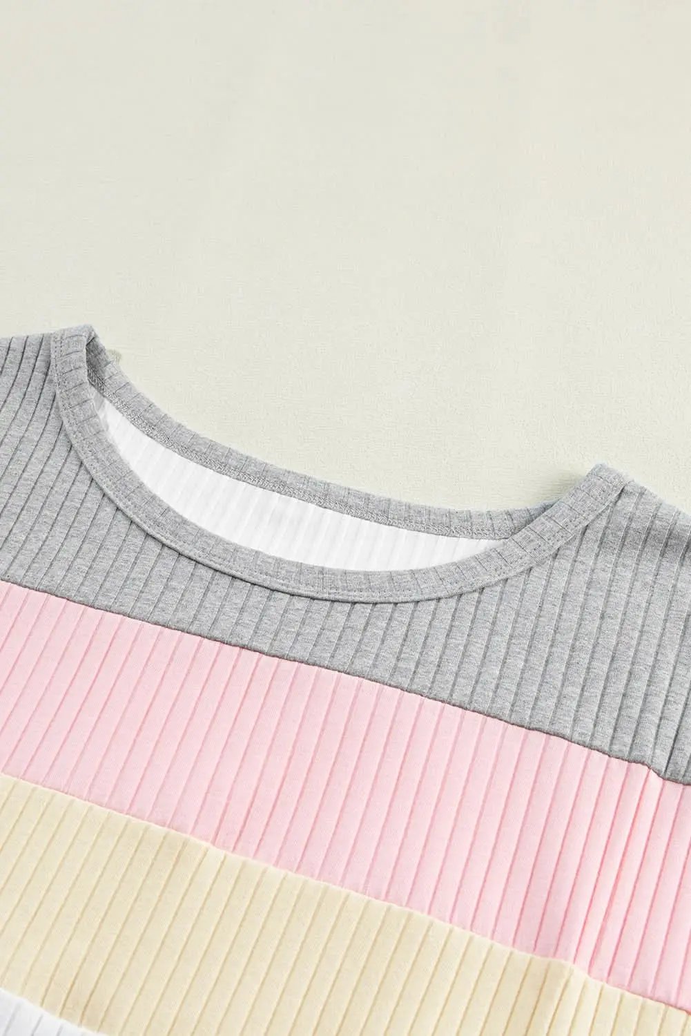 T-Shirts Love Salve Ribbed Color Block Tee Women's Casual T-Shirt Summer Essential