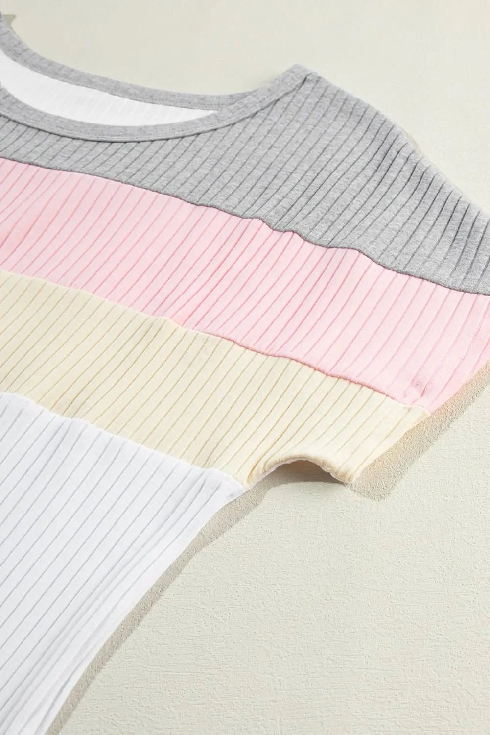 T-Shirts Love Salve Ribbed Color Block Tee Women's Casual T-Shirt Summer Essential