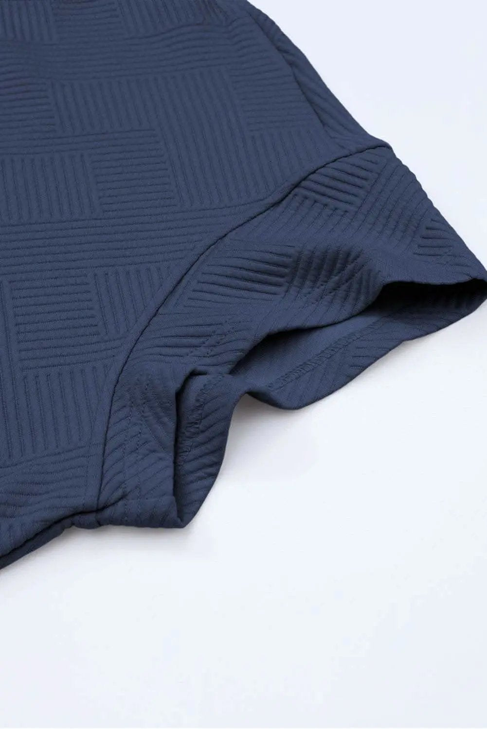 Pants Love Salve Navy Blue Textured Loose Fit T Shirt and Drawstrin