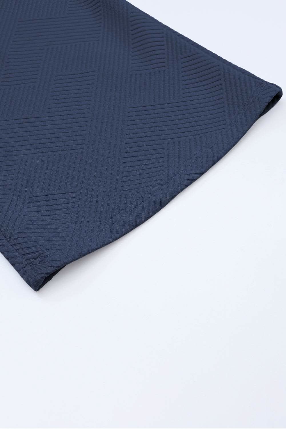 Pants Love Salve Navy Blue Textured Loose Fit T Shirt and Drawstrin