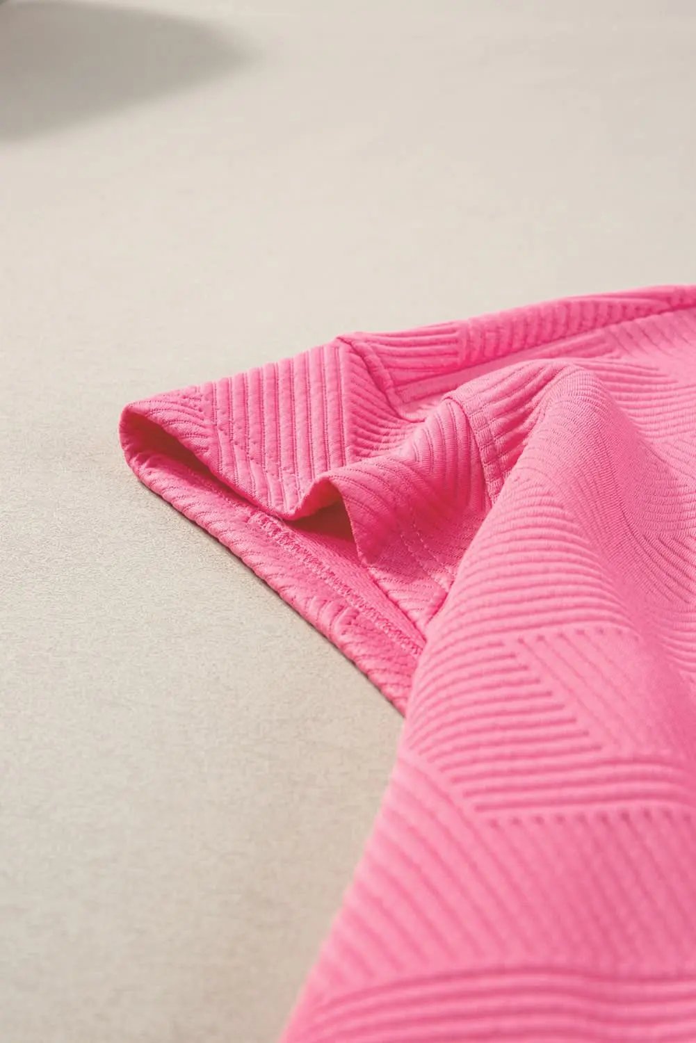 Pants Love Salve Strawberry Pink Textured Loose Fit T Shirt and Dra