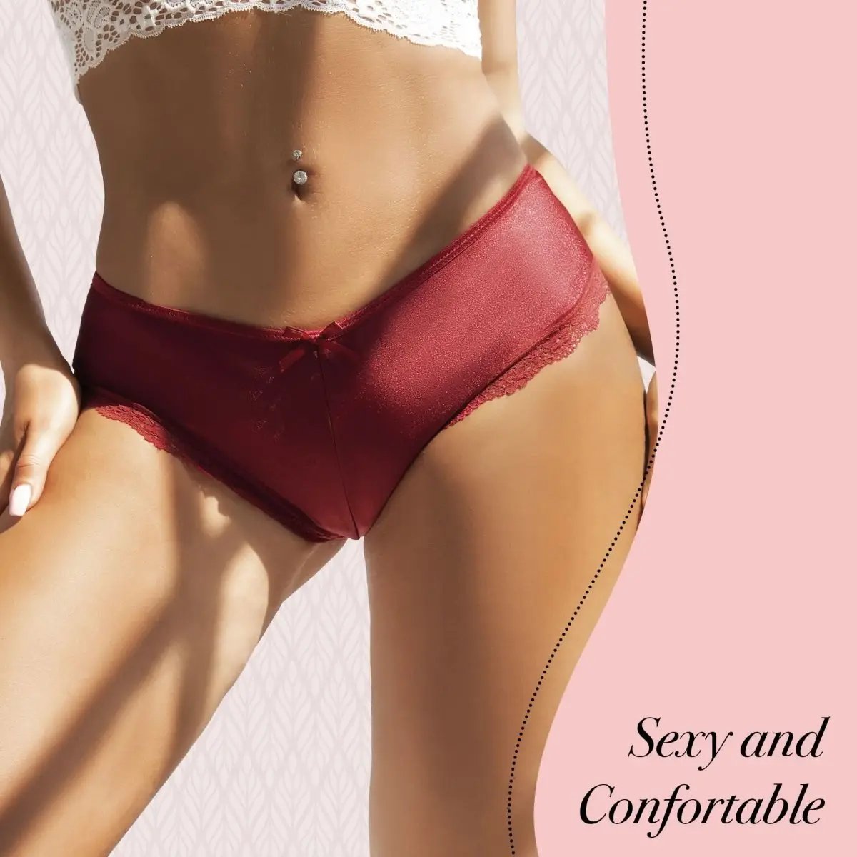 Women's Underwear - Cross Lace Detail - Comfortable & Stylish