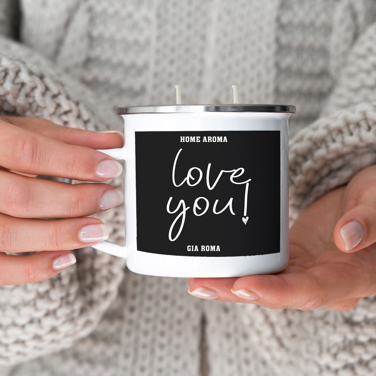16oz Reusable Metal Candle Mug Scented Candle With Custom Label Color Option
